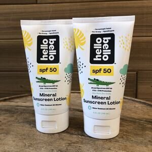 (2) Hello Bello Kid's Mineral SPF 50 Sunscreen Lotion 5 oz - Exp 1/28